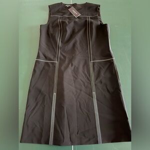 Lafayette 148 New York Black Dress with White Accents